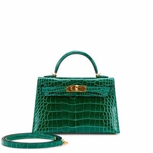 H Vert Emeraude embossed Alligator and Jaune d'Or Kelly 25 GHW